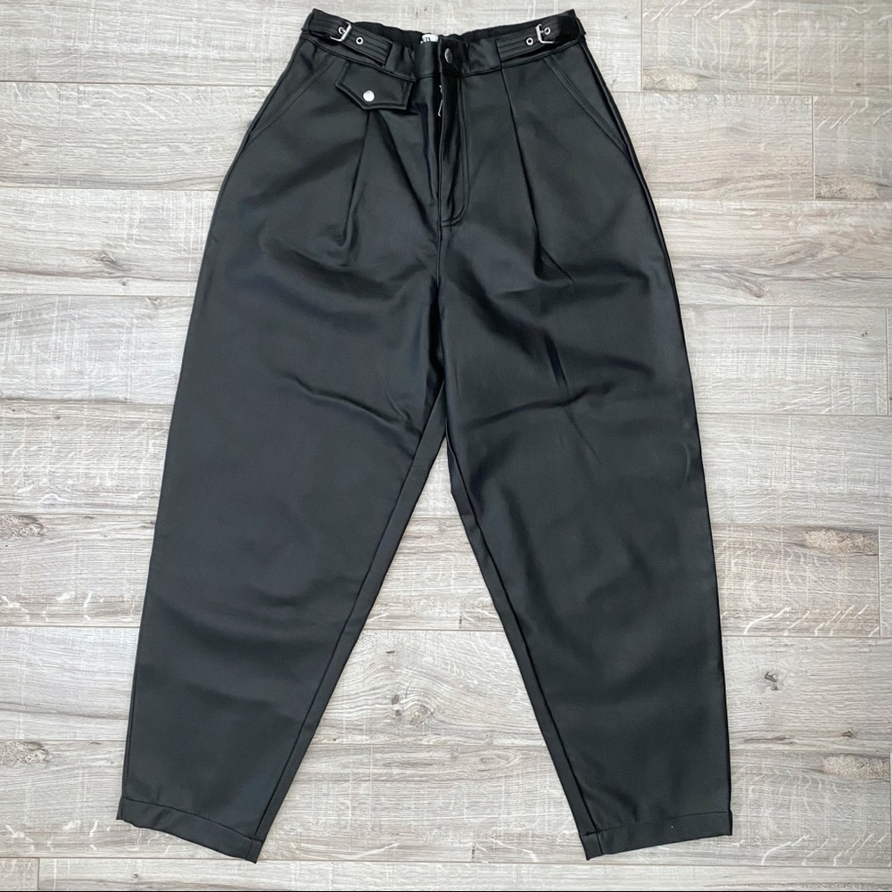 Zara Black Ankle Cropped Tailored Pants